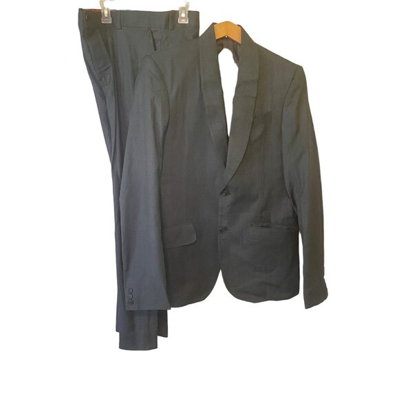 Men's Pierre Cardin Grey 2 Piece Suit Set Size 36